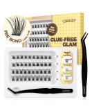 LASHVIEW Self Adhesive Lash Clusters - Natural 10-16mm Press-On Eyelashes Kit with Tweezers | No Glue Needed | 40PC Individual Lash Extensions - Buy Online on GoSupps.com