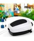 Buy Adjustable 3.5W Quiet Aquarium Air Pump with 2 Air Holes Air Stone & Check Valves - Ideal for Hydroponic Aquariums - International Shipping Available - Buy Online on GoSupps.com