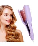 Double Barrel Curling Iron Wand - Fast Heating 32mm Hair Curler for Wavy Hair | Dual Voltage | Perfect for Medium & Long Hair - Purple - Buy Online on GoSupps.com