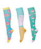 LEOSTEP Compression Socks for Women (3 Pair) - Knee High Support Stockings 20-30mmHg - Ideal for Nurse, Flight, Sports, Travel, Pregnancy - L-XL Donuts - Buy Online on GoSupps.com