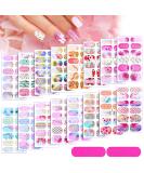 14 Sheets Gradient Nail Polish Stickers - Multicolor Flower Series | Self-Adhesive Design Decal Strips with Nail File | Manicure Decoration Kit for Women & Girls - Buy Online on GoSupps.com