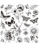 6 Sheets Tazimi Black Flower Butterfly Temporary Tattoos for Women - Waterproof, Long Lasting, Realistic Fake Tattoos for Arm, Legs, Chest - Body Art Sketch Stickers - Buy Online on GoSupps.com