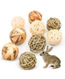 9 pieces of chewing cases small animals grass toys for rabbits guinea pigs chinchilla rabbits natural balls delicacies braided straw straw funny toys for small animals - Buy Online on GoSupps.com