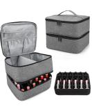 Movstriker Nail Polish Organiser Bag Double Layer Nail Varnish Storage Holds 30 Bottles and A Nail Lamp Traveling Nail Polish Storage Case Portable Nail Lipstick Beauty Tools Box(Grey) - Buy Online on GoSupps.com
