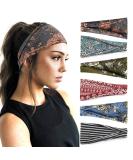 YONUF Boho Headbands For Women Fashion Wide Headband Yoga Workout Head Bands Hair Accessories Band 6 Pack Flower3 - Buy Online on GoSupps.com