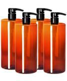 Youngever 4-Set 1L Pump Dispenser for Shampoo & Lotions - Reusable Amber Plastic Bottles for Kitchen & Bathroom - Buy Online on GoSupps.com
