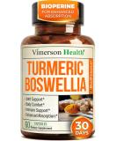 Turmeric Curcumin Boswellia with Ginger & BioPerine - 95% Curcuminoids, Joint & Cartilage Support - 60 Vegan Capsules - Buy Online on GoSupps.com