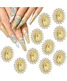 LIFOOST 3D San Judas Nail Charm 10pcs - Virgin Mary Nail Charms with Zircon Detailing - DIY Nails Decoration Accessories - Buy Online on GoSupps.com