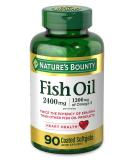 Nature's Bounty Fish Oil 2400 mg - 90 Coated Softgels for Heart Health - Buy Online on GoSupps.com
