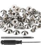 YORANYO 100 Sets 4.7MM Cone Spikes & Studs - Silver Bullet Spikes for Clothing, Shoes & Leather Craft - With Installation Tools - Buy Online on GoSupps.com