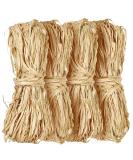 320g Natural Raffia Paper Ribbon - Ideal for Florist Bouquets, Weaving, and Decoration - Halloween & Christmas Raffia Gift Wrap - 4x 80g Raffia Grass - Buy Online on GoSupps.com
