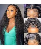 ZLIKE 26" HD Lace Front Wig - Wet & Wavy Human Hair Water Wave Pre-Plucked Glueless 150% Density - Natural Black 13x6 Lace Frontal - Buy Online on GoSupps.com