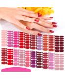 SILPECWEE 20 Red Glitter Solid Nail Wraps for Women - Self Adhesive Nail Polish Stickers with Nail File - Nail Art Decals for Fingernails - Buy Online on GoSupps.com