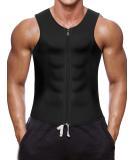 Wonderience Men Waist Trainer Vest - Neoprene Sauna Suit Body Shaper | X-Large Black - Buy Online on GoSupps.com