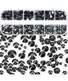 Dowarm 2650 Pcs Non Hotfix Glass Rhinestones in 6 Sizes - Jet Black | Craft, Nail, Face Art, Jewels - Buy Online on GoSupps.com