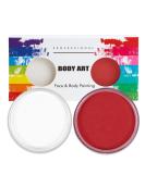 Professional Mardi Gras Makeup Set - Water Current 30g x 2 Colors for Halloween & Carnival - White and Red - Buy Online on GoSupps.com