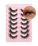 Shop Premium Mink Cat Eye Lashes - 7 Pairs Wispy Fluffy 3D Volume D Curl 18mm - Natural Look Strip Lashes - Buy Online on GoSupps.com