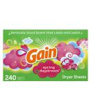Gain Dryer Sheets, 240 Sheets, Spring Daydream Laundry Fabric Softener Sheets with Light, Long Lasting Scent - Buy Online on GoSupps.com