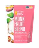 BetterBody Foods Monk Fruit Sweetener Blend | Zero Calorie Raw Cane Sugar Substitute for Keto Diet | 1lb Bag - Buy Online on GoSupps.com