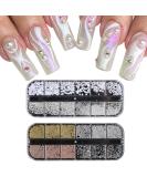 3D Nail Charms 2 Boxes Multi-Shape Nail Art Charms Nail Rhinestones Flat Nail Pearls Gold Silver Caviar Beads Crystal Nail Gems for Nail Art Decoration DIY Crafts (F) - Buy Online on GoSupps.com