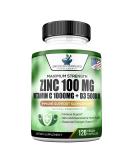Immune Support Supplement with Zinc 100mg, Vitamin C 1000mg, Vitamin D 5000IU - 120 Vegan Capsules - Buy Online on GoSupps.com