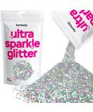 Hemway Extra Chunky Silver Holographic Glitter - Safe for Cosmetics - 100g (3.5oz) - Perfect for Crafts & DIY - Buy Online on GoSupps.com