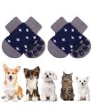 Auauy Indoor Anti-Slip Socks for Dogs & Cats | Silicone Gel Pet Socks for Traction & Protection | 2 Sizes Available (Blue & Gray) - Buy Online on GoSupps.com