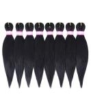 Pre-Stretched Black Braiding Hair Extensions 12 Inch - 8 Packs | Synthetic Crochet Braids for Natural Look | Professional Soft Yaki Straight Texture | Hot Water Setting | (#1B) Pack of 8 - Buy Online on GoSupps.com