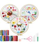 Beginners Embroidery Stitch Practice Kit - 3 Animal Sets with Cloth, Hoops, Threads - Learn Hand Stitch Techniques with Colorful Designs - Buy Online on GoSupps.com
