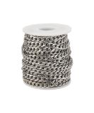 LiQunSweet 33FT Hypoallergenic 304 Stainless Steel Twisted Cuban Curb Chain Roll - 9x6mm 10m Twist Chain for DIY Jewelry Making - Buy Online on GoSupps.com