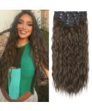 REECHO 5PCS Brown Clip in Hair Extensions 24 Thick Long Loose Waves - HE002 Invisible Lace Weft Natural Soft Hairpieces for Women - C Chocolate Brown - Buy Online on GoSupps.com
