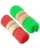 AbuQ 2 Piece African Exfoliating Net Sponge Set - Pink/Green | Smoother Skin, Daily Use | Ghana Sapos Scrubbing Washcloth - Buy Online on GoSupps.com