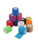 Mooerca 12 Pack Self Adherent Cohesive Wrap Bandages 2 x 5 Yards - Rainbow | Elastic Self Adhesive Tape for Sports Injuries - Wrist, Ankle & First Aid - Buy Online on GoSupps.com