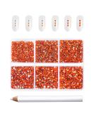 Beadsland 7200PC Flatback Rhinestones - Clear Round Crystal Nail Gems Mixed Sizes SS3-SS10 with Wax Pencil Kit - Perfect for Handicrafts & DIY Projects Orange - Buy Online on GoSupps.com