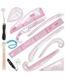 13PCS Styling Sewing French Curve Ruler Set | Dress Makers Tailors Pattern Making Ruler for Fashion Design | Fabric Guides with English Markings - Buy Online on GoSupps.com