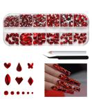 Nail Rhinestones Set - Red Flatback Rhinestones for DIY Nail Art, Crafts, and Decorations - Buy Online on GoSupps.com