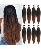 Xtrend 8 Packs 30 Inch Ombre Brown EZ Braiding Hair Extensions Long Pre Stretched for Box Braids Yaki Straight Kanekalon Fiber Pre Stretched Crochet Braiding Hair Extension T30# 30 Inch (Pack of 8) T30# - Buy Online on GoSupps.com