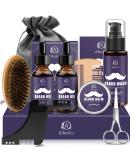 Complete Beard Grooming & Growth Kit for Men - Beard Oil, Wash, Balm, Comb, Brush, Scissors, Shaper, Storage Bag - Father's Day Gift - Buy Online on GoSupps.com