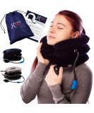 Pinched Nerve Neck Stretcher & Cervical Traction Device for Home Pain Relief - Inflatable Spinal Decompression Collar for Muscle Strain, Herniated Discs, and Injury Recovery (Blue) - Buy Online on GoSupps.com