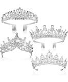 4 Pack Queen Crowns for Women Pageant Crown with Combs Princess Crown for Girls Crystal Rhinestones Tiara Headband Silver Tiara Comb Tiara for Women Comb Birthday Cosplay Wedding Hair Accessories - Buy Online on GoSupps.com