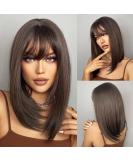 Shop Shoulder Length Brown Wigs for Women | Glueless Synthetic Dark Brown Wigs for Daily Use - Buy Online on GoSupps.com