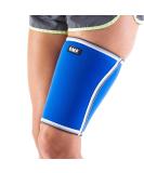 Black Mountain Products Extra Thick Warming Thigh Brace - Blue Compression Sleeve for Pain Relief - Large Size - Buy Online on GoSupps.com