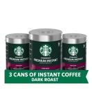 Starbucks Premium Instant Coffee Dark Roast 100% Arabica - 3 Tins (Up to 120 Cups) - Buy Online on GoSupps.com