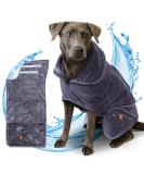 Cluffy Premium Dog Bathrobe - Ultra-Absorbent Summer Dog Clothing & Accessories | Improved Velcro Fastener (L) - Buy Online on GoSupps.com
