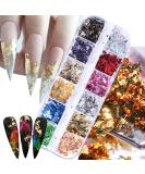 Holographic Nail Glitter Foils, 12 Colors Sparkly Ultra-Thin Aluminum Foil Nail Art Flakes Design, Laser Nail Sequins Acrylic Supplies for Women Girls Manicure Charms Decorations, DIY 3D Nail Art Tips - Buy Online on GoSupps.com