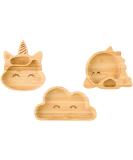 Bamboo Baby Plate Trio - Non-Toxic, Cool to Touch | Ideal for Baby-Led Weaning - Buy Online on GoSupps.com