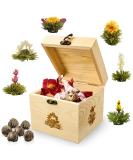 Creano Erbl hTee Wooden Decoration Box - Tea Flower Mix Gift Set with 6 Tea Roses & White Tea - Buy Online on GoSupps.com