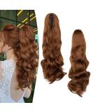 Buy Light Auburn 50cm Ponytail Hair Extensions - Curly Claw Clip In Braid for Women | Synthetic Wavy Hair Extensions - Buy Online on GoSupps.com