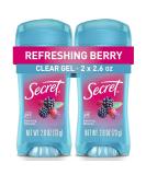 Secret Fresh Clear Gel Deodorant for Women Summer Berry 2.6 oz each Pack of 2 Summer Berry Clear Gel - Buy Online on GoSupps.com