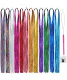 UPTOUP 46 Hair Tinsel Kit - 2000 Strands in 12 Colors - Glitter Extensions for Sparkling Shiny Hair - Silk Fairy Strands for Stunning Look - Buy Online on GoSupps.com